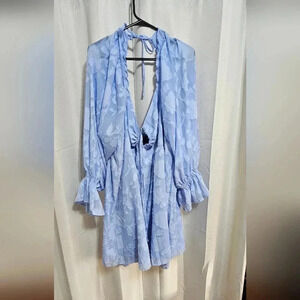 Plus Size Floral Burnout Dress with Smocking